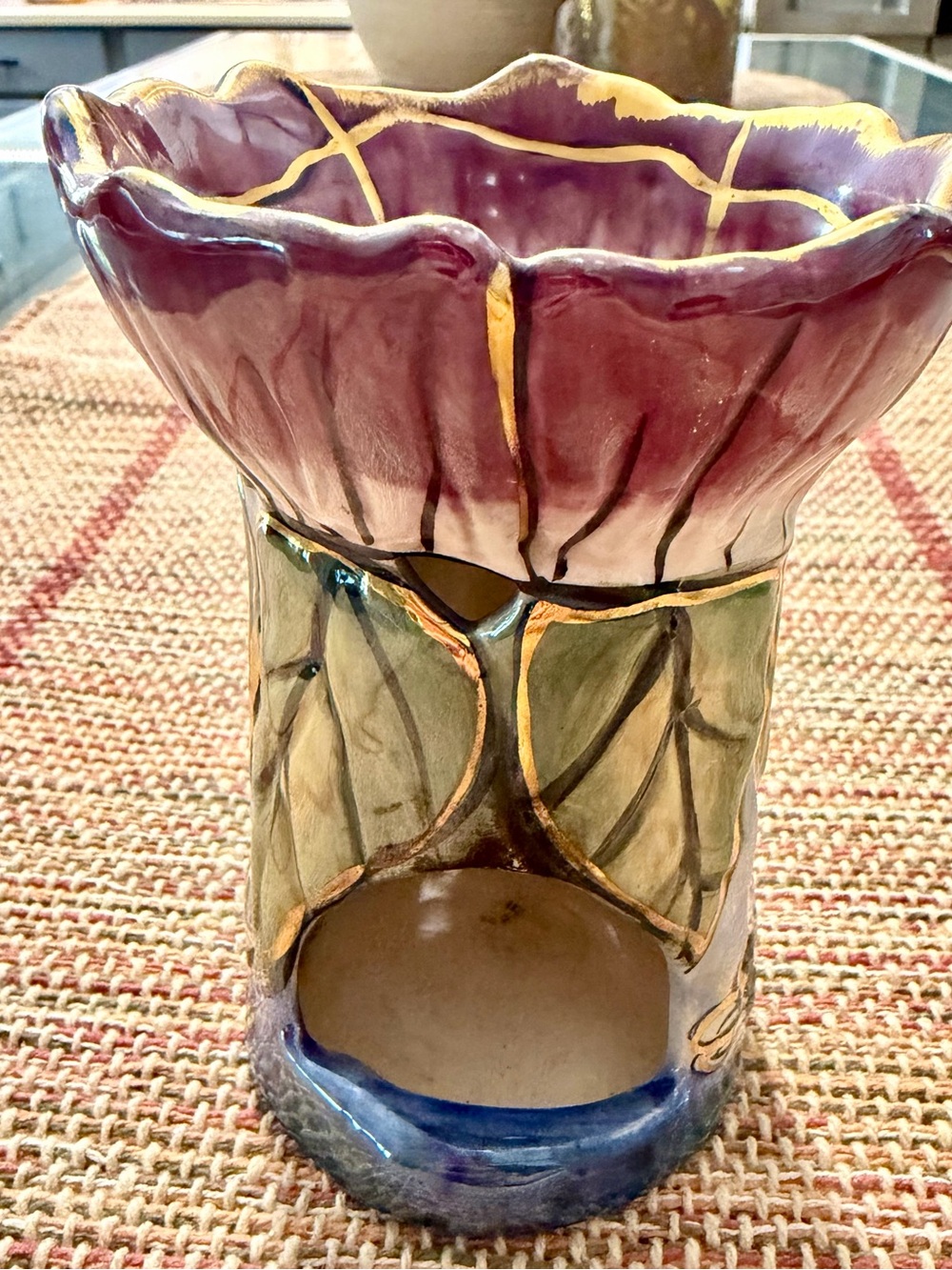 Blue Sky Floral Tea Light Holder 2002